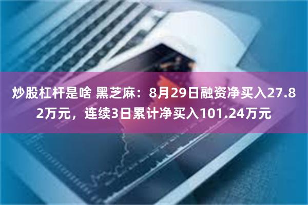 炒股杠杆是啥 黑芝麻：8月29日融资净买入27.82万元，连续3日累计净买入101.24万元